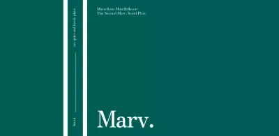 Calmly styled bottled water label with dark turquoise background