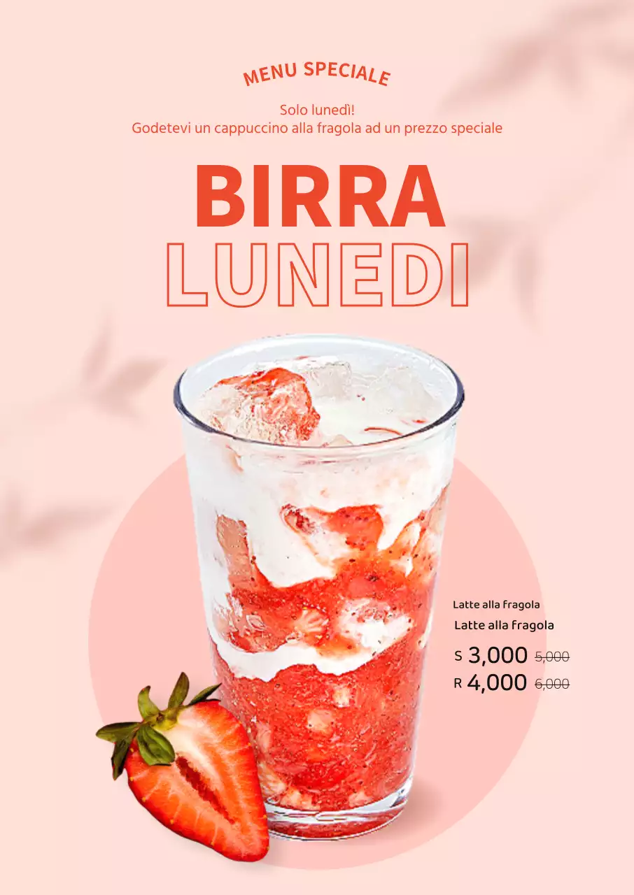 Poster per un evento di bevande al bar con ombre su sfondo rosa