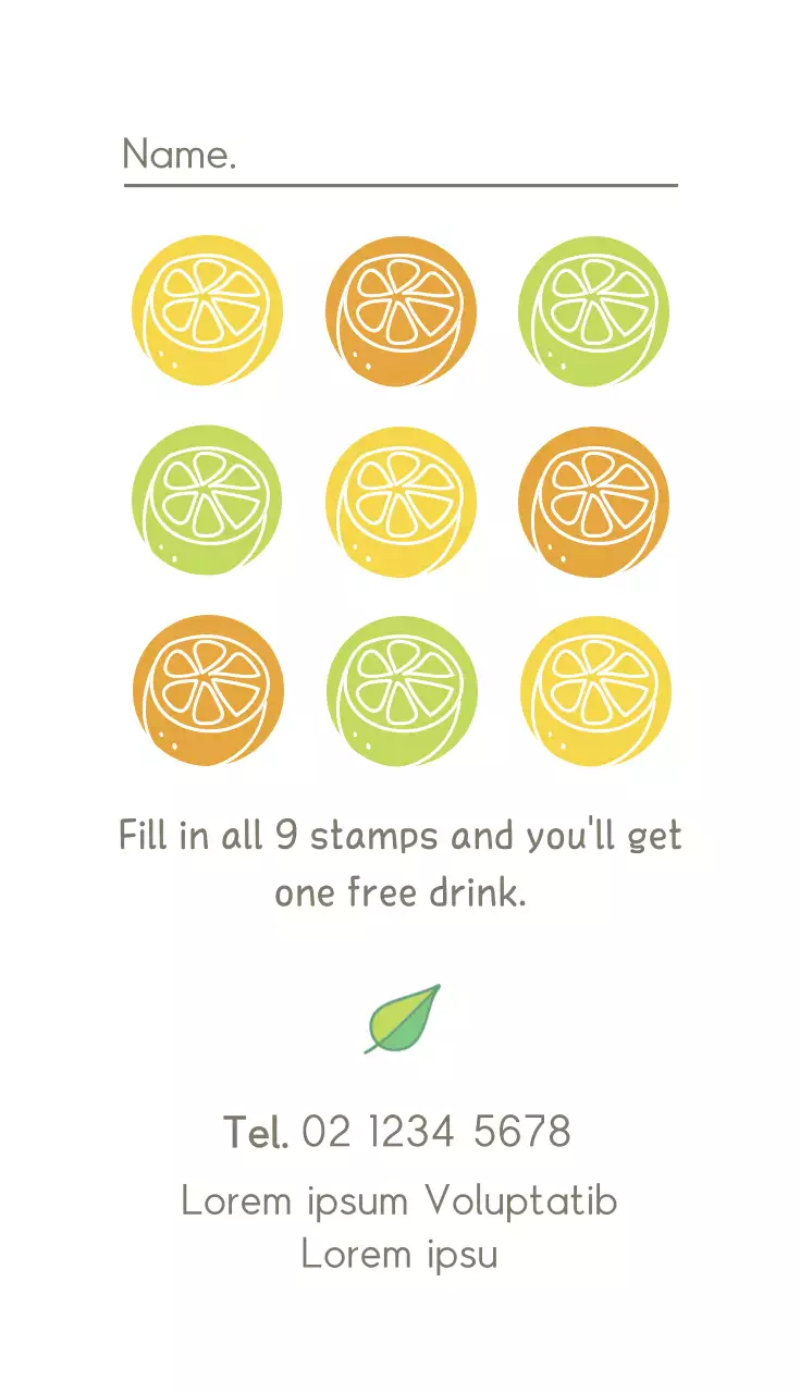 Cartão de visita promocional de suco simples bege