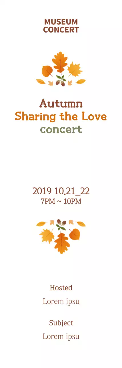 Banner de convite para concerto elegante laranja