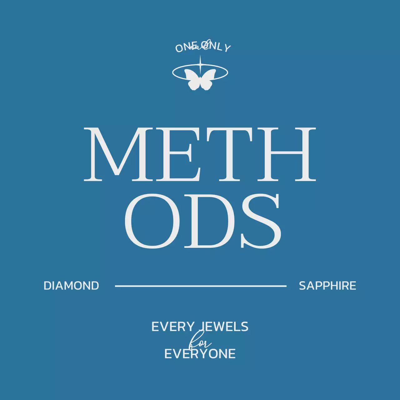 Uma marca de jóias com um conceito calmo em azul e cinzento