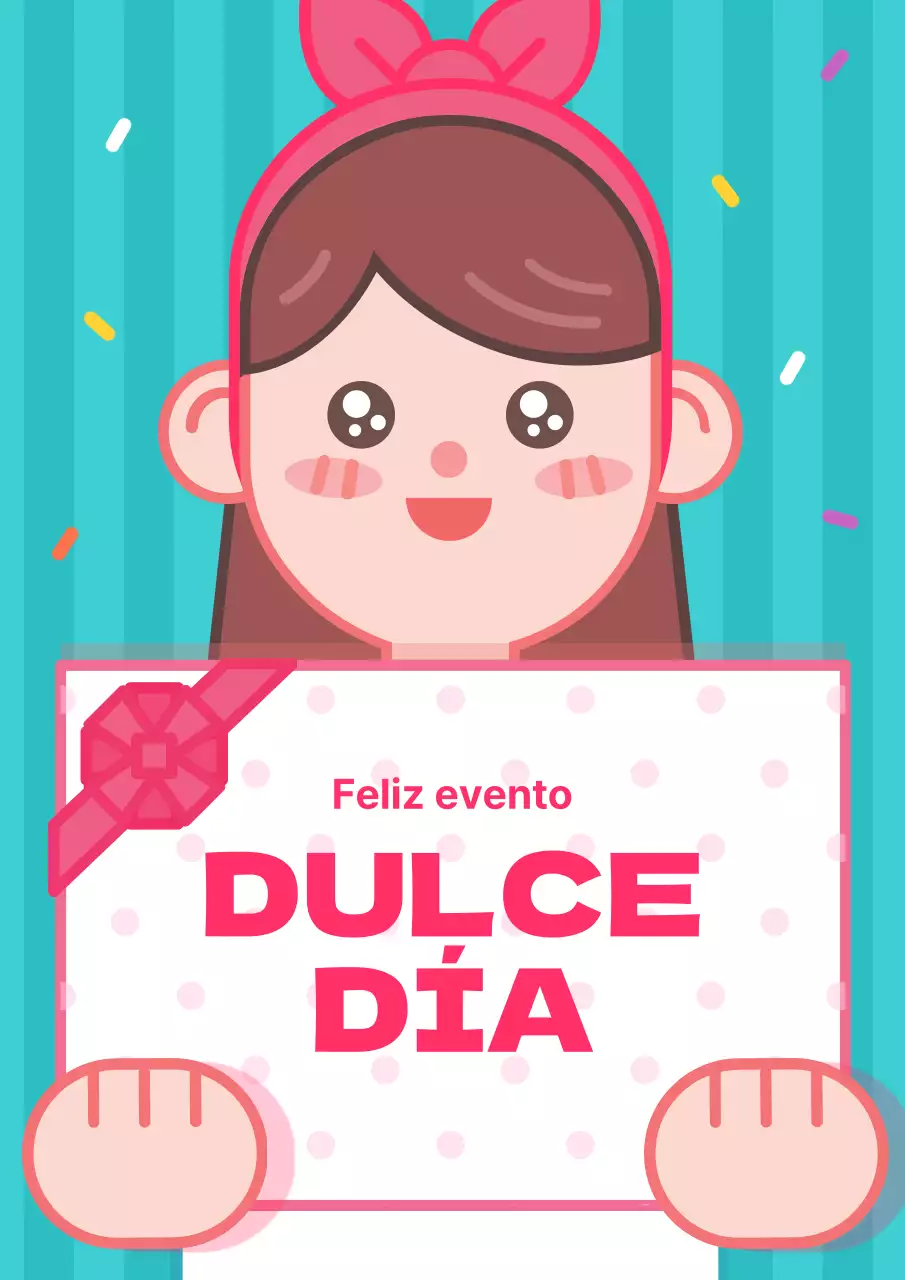 Bonito folleto de San Valentín en rosa y azul claro