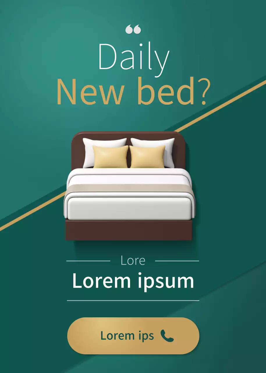 Blue Modern Mattress Promotion Poster