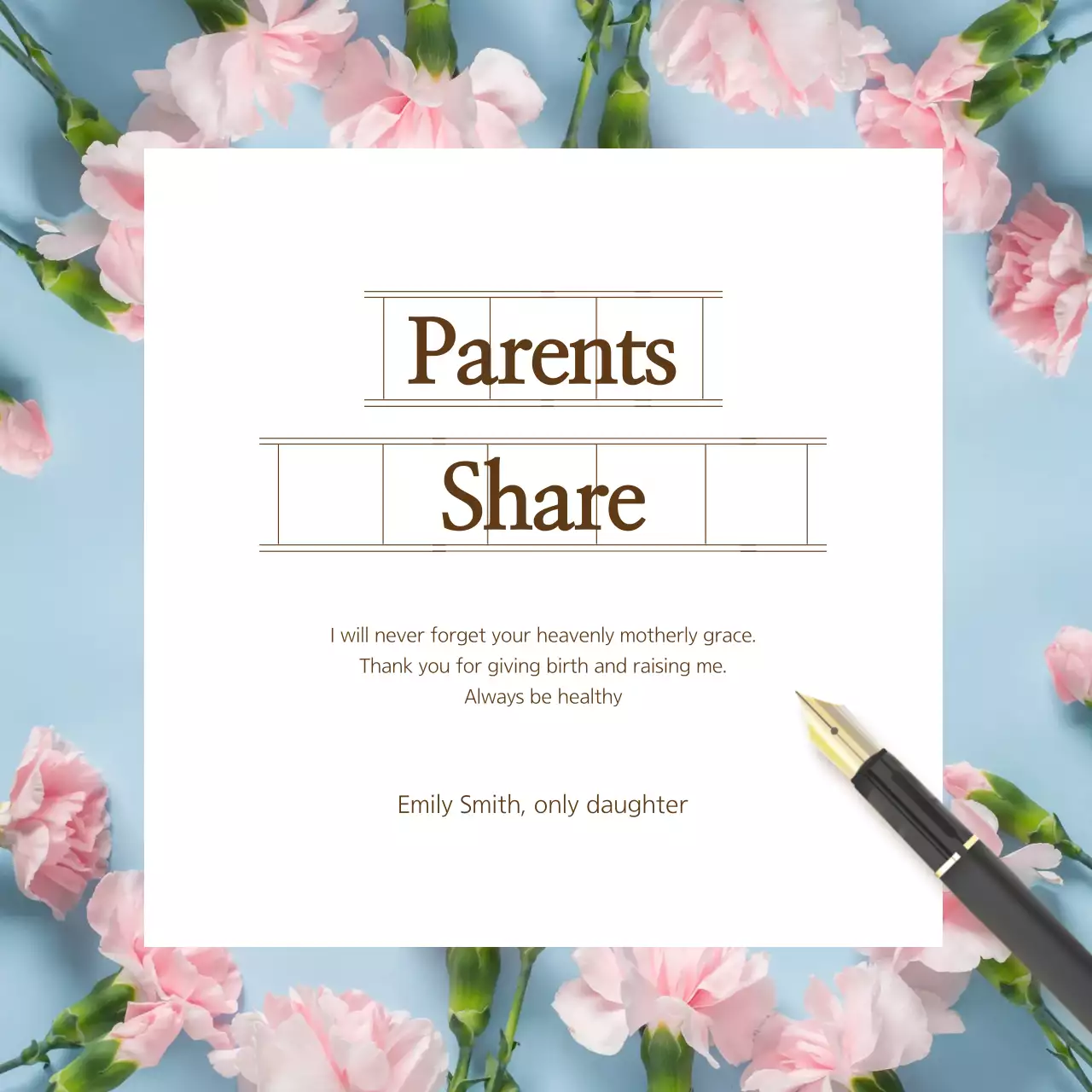 Pink Elegant Gratitude Card Banner