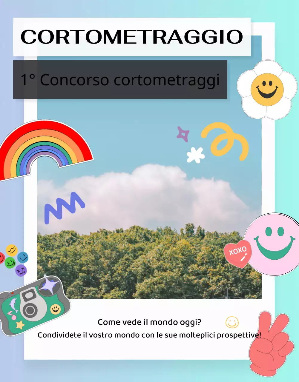 Istruzioni per il concorso di cortometraggi kitsch color malva e azzurro