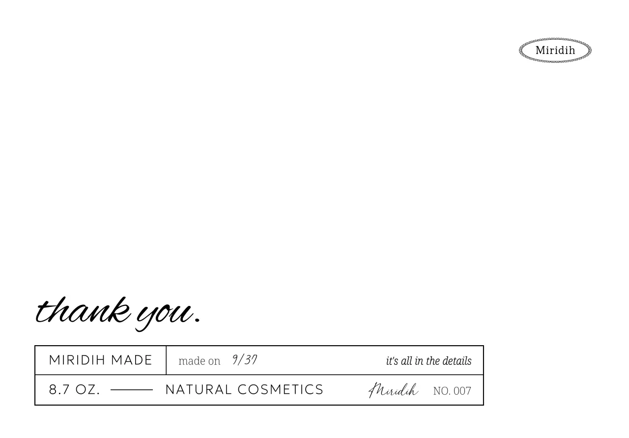 Branded thank you envelopes with text and lines