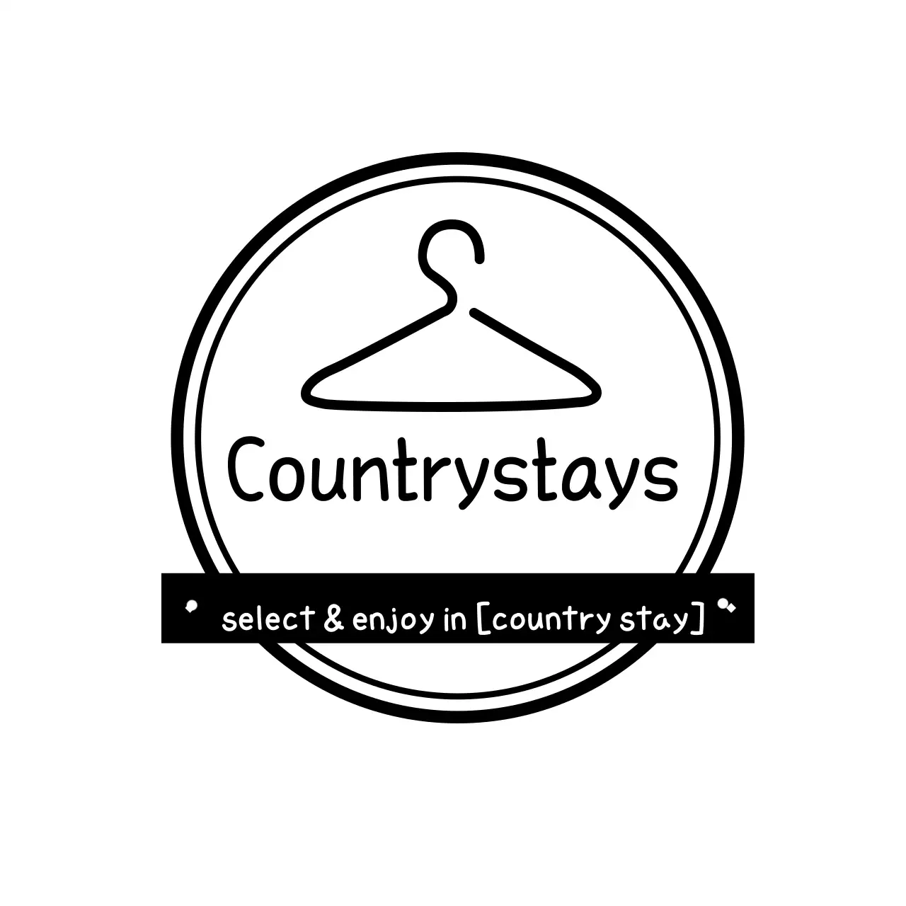 Logo quảng cáo du lịch tối giản màu đen