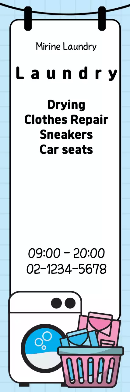 Banner de propaganda de lavanderia simples branco