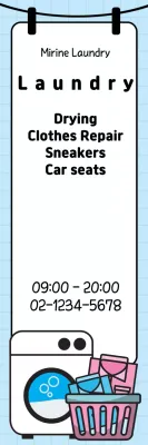 Banner de propaganda de lavanderia simples branco
