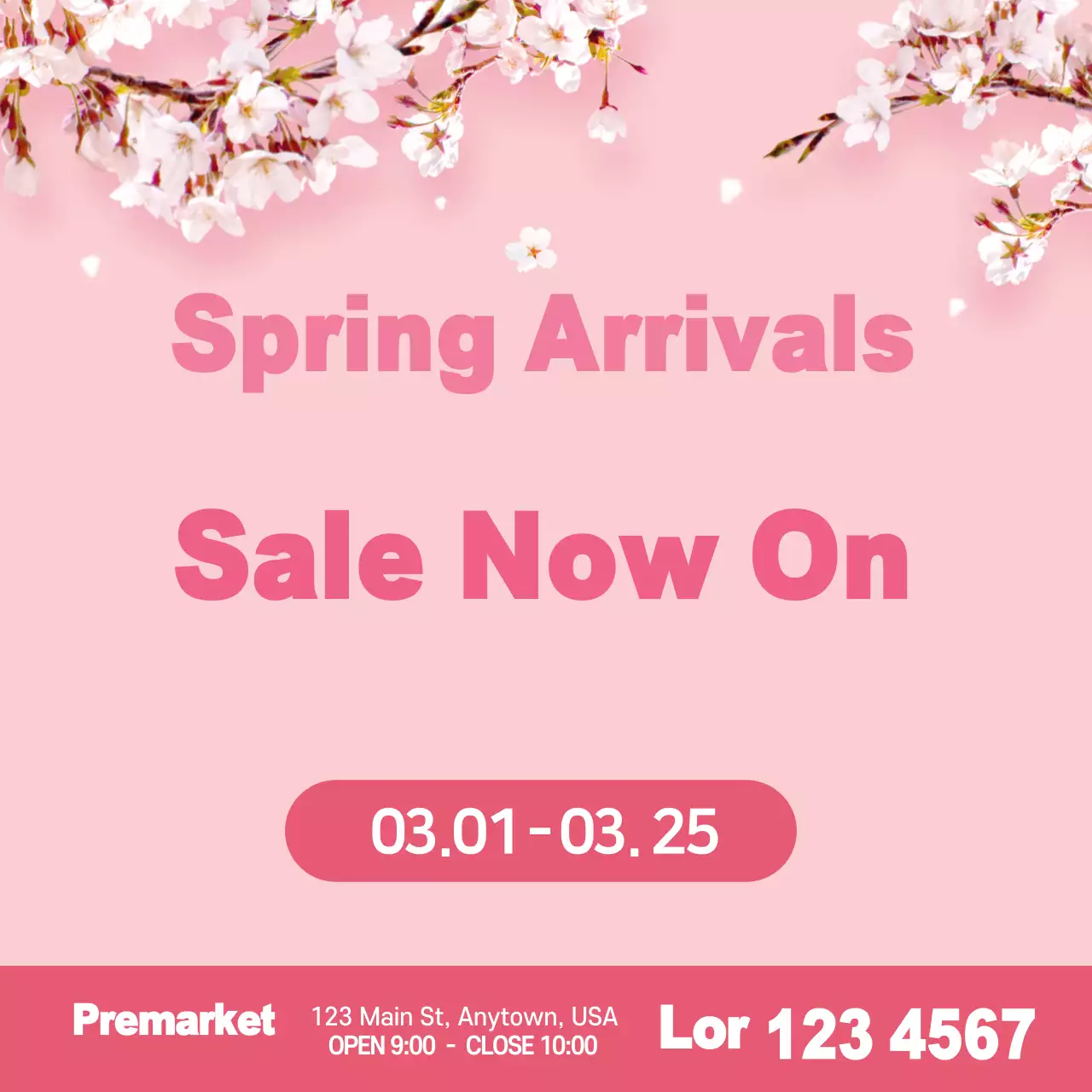 Pink Floral Spring Promotion Banner