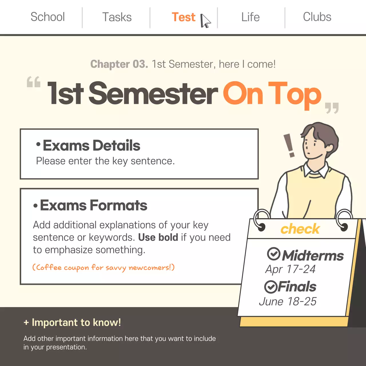 Yellow Simple College Guide Instagram Carousel