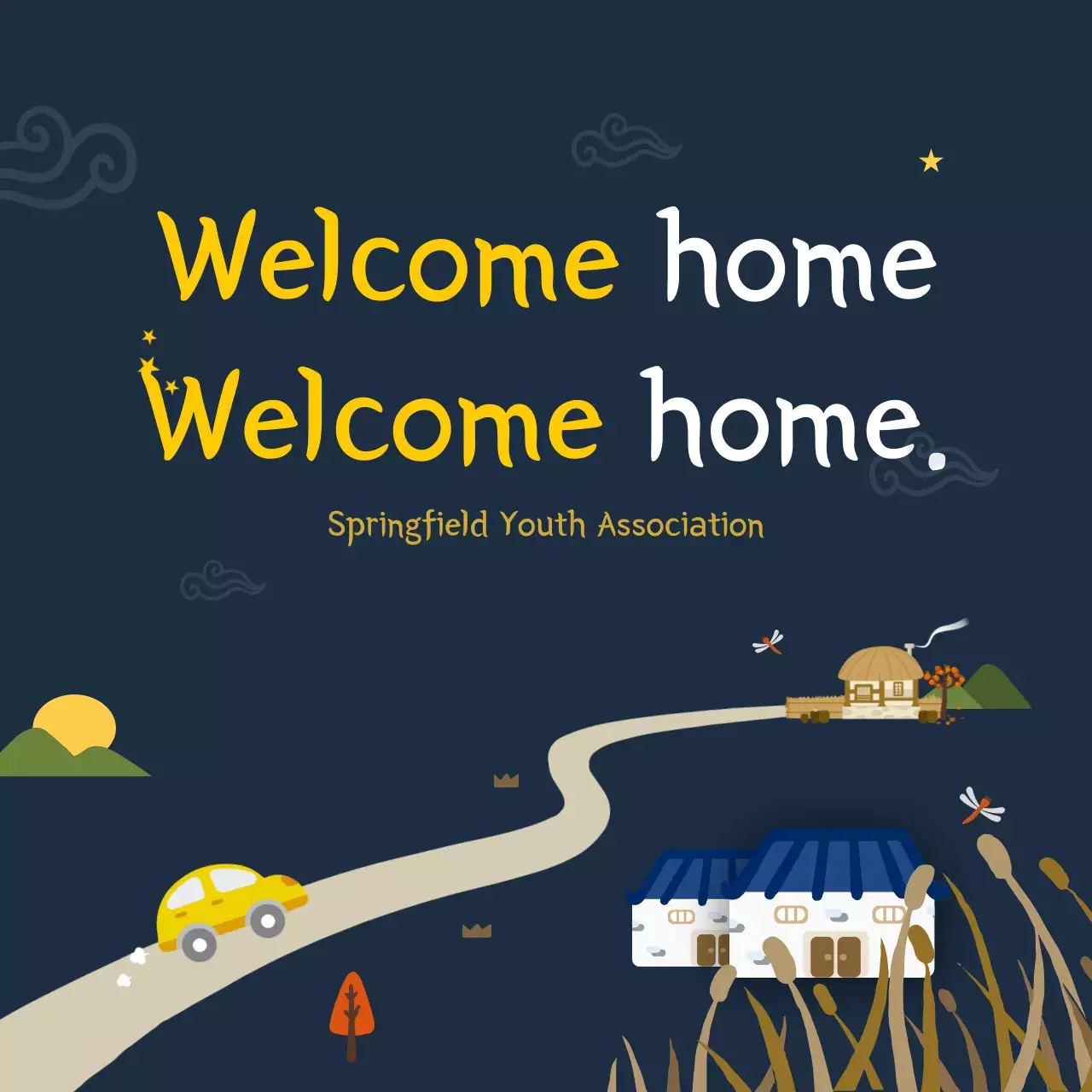 Navy Minimal Welcome Invitation Banner