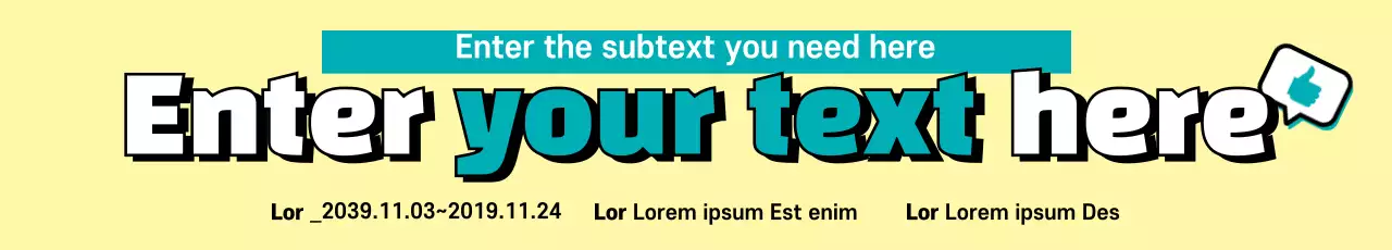 Banner de anúncio amarelo em negrito