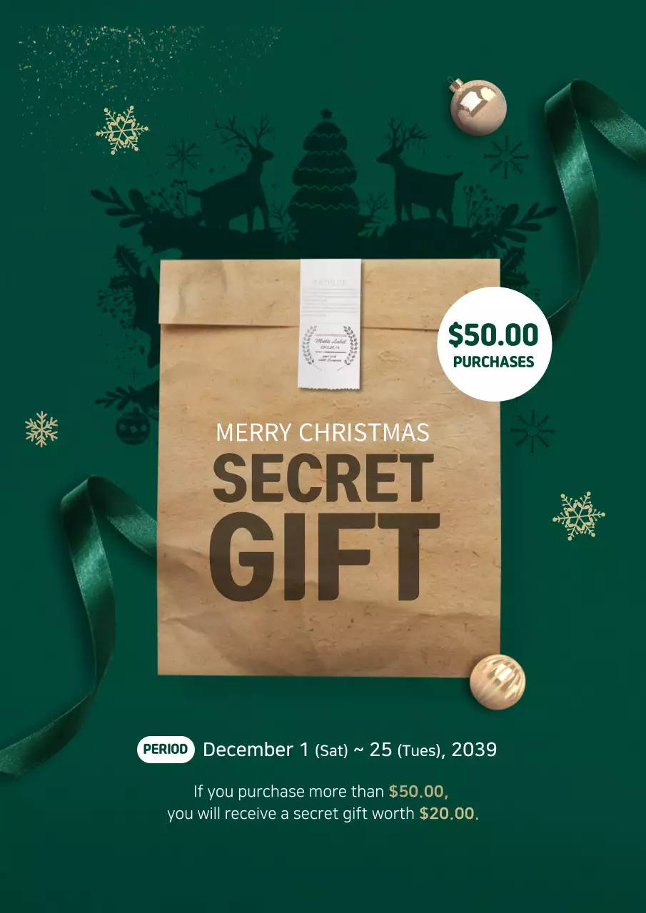 Green Traditional Christmas Promotion Poster