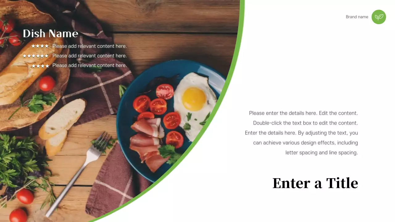 Green Simple Food Presentation