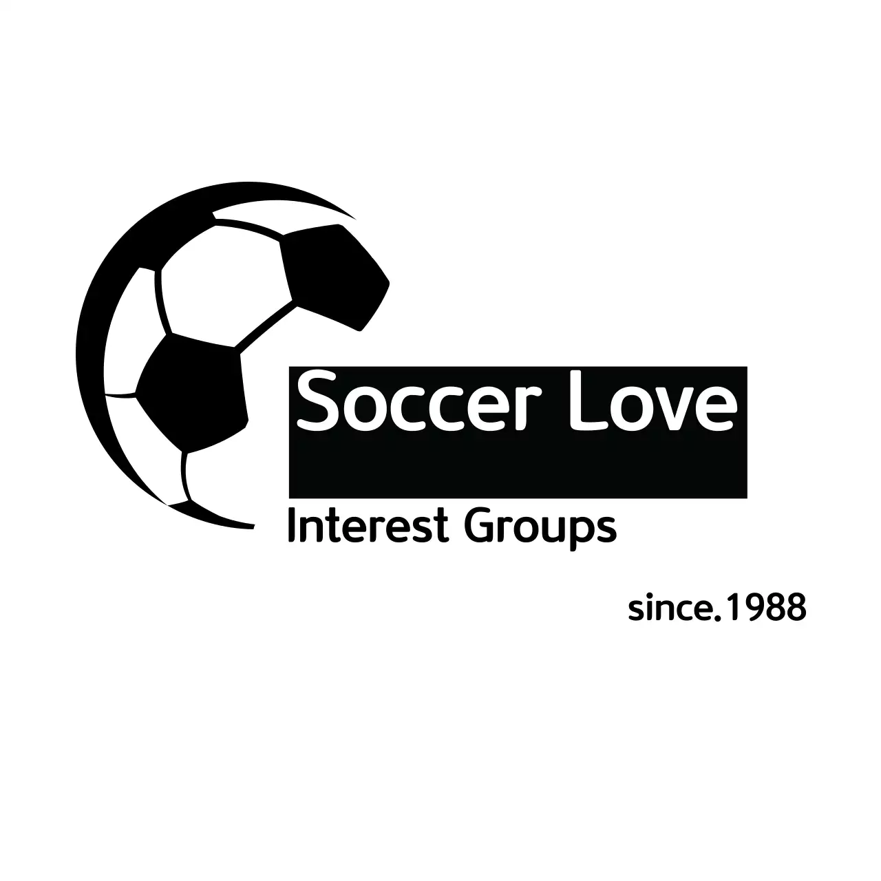 Logotipo de anúncio de futebol simples preto