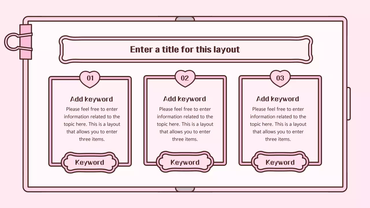 Pink Cute Diary Planner Presentation