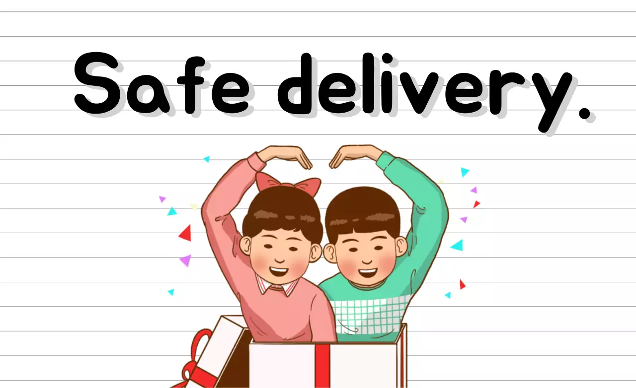 Banner de anúncio de entrega de desenho animado rosa