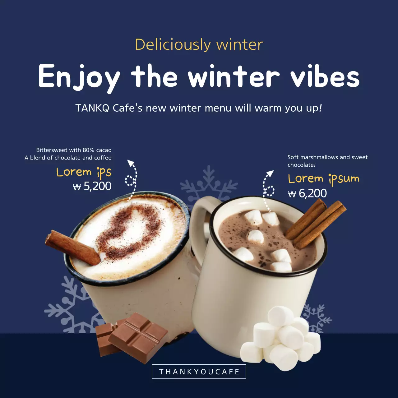 Navy Trendy Winter Menu Promotion Banner