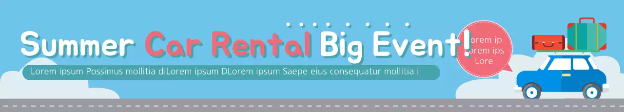 Banner de promoção de carro moderno azul