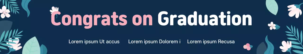 Banner de convite de formatura floral marinho