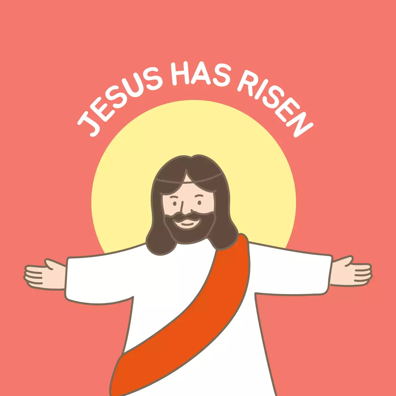 Multicolored Illustrated Easter Church Circle Stickers