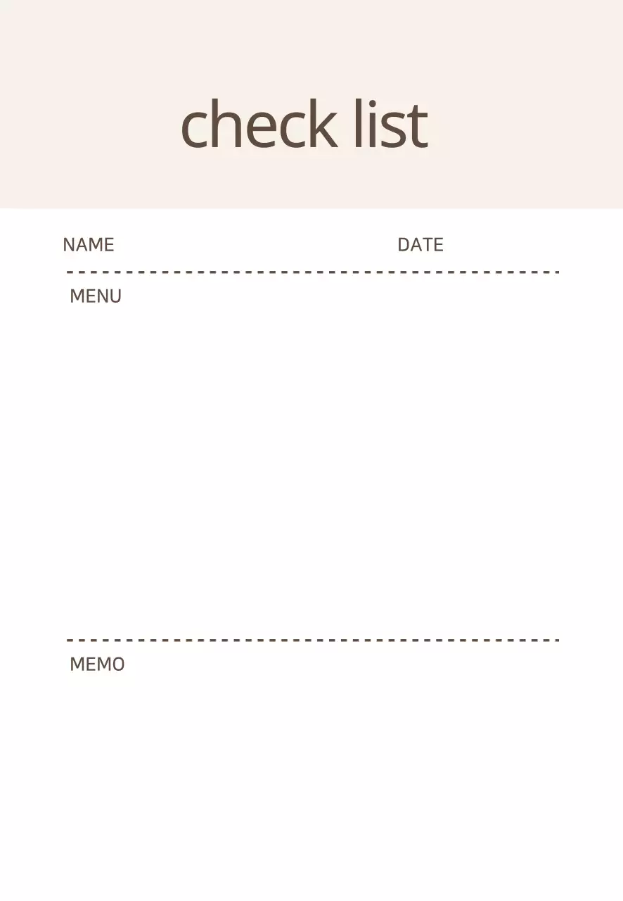 Danh sách kiểm tra đơn giản dòng màu be