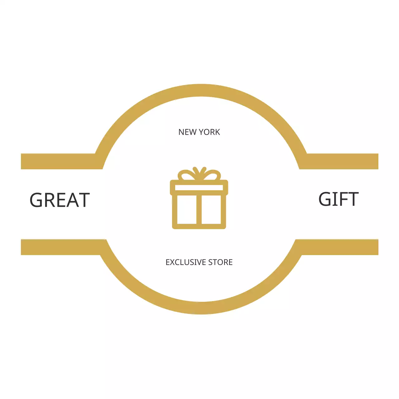 Gold Simple Gift Promotion Logo