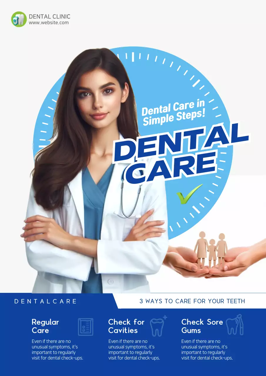 Blue Professional Dental Guide Poster