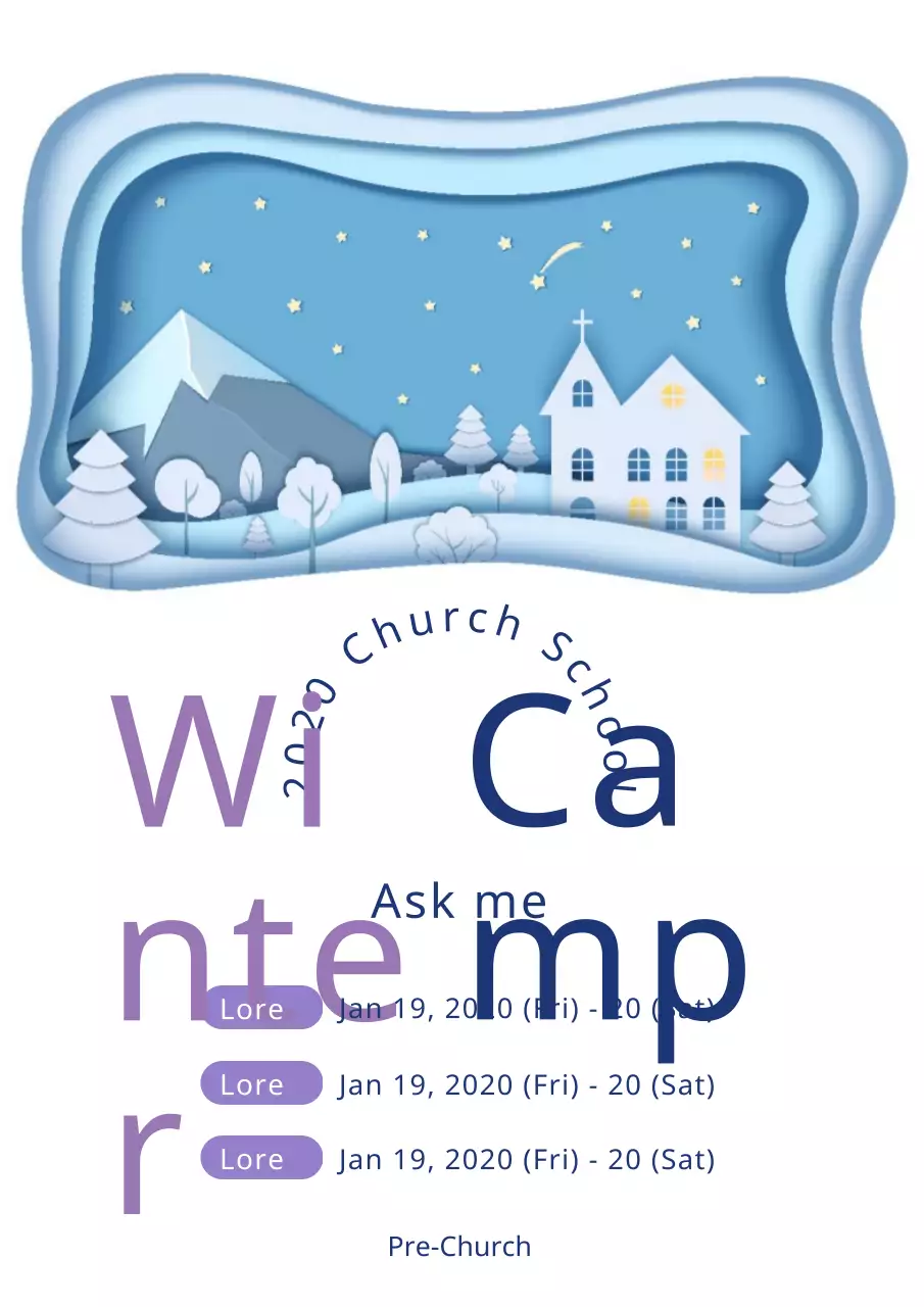 Blue Traditional Winter Event Poster