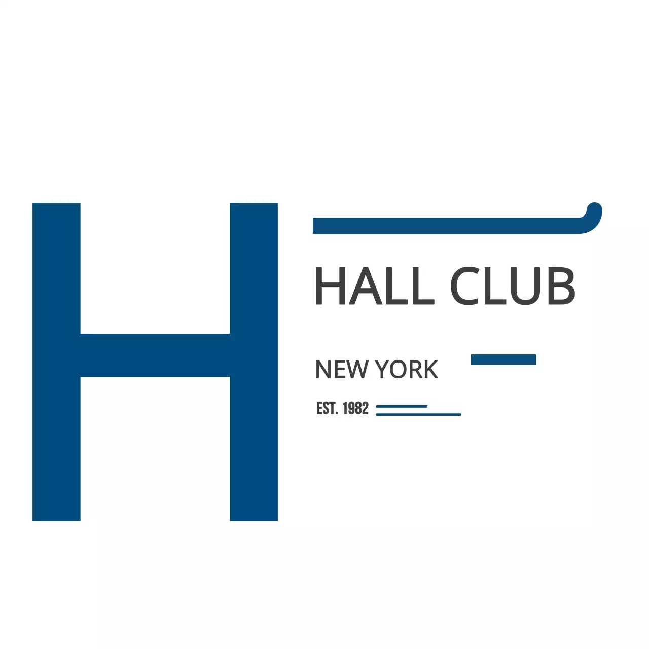 Blue Modern Club Invitation Logo