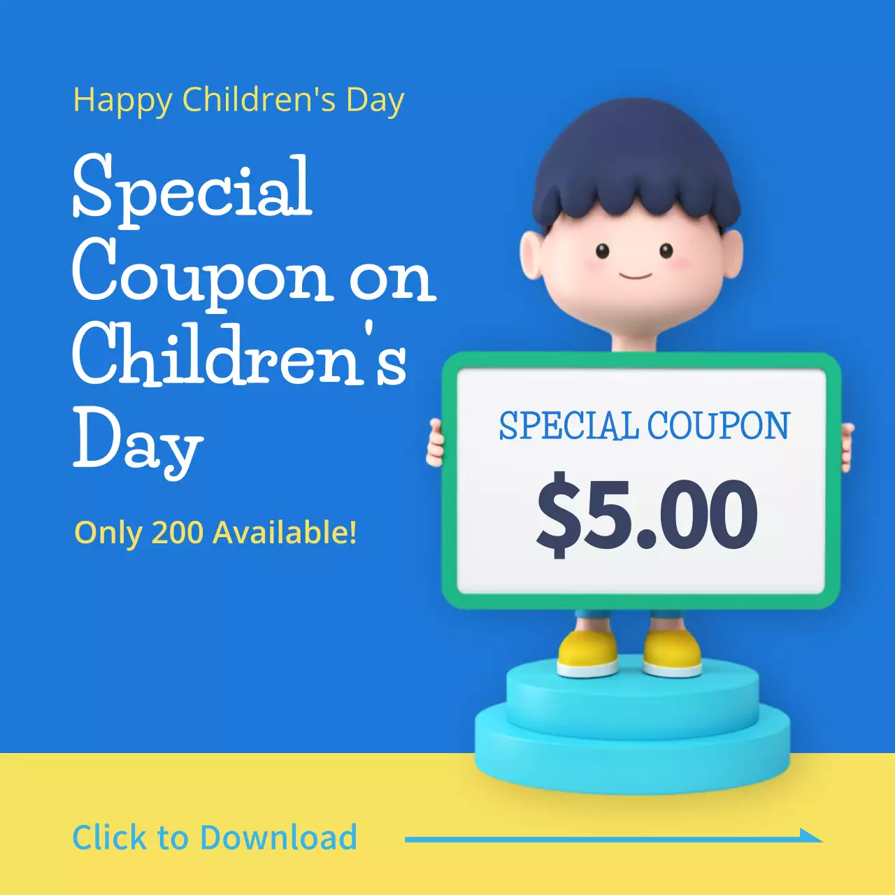 Red Trendy Children's Promotion Instagram Post