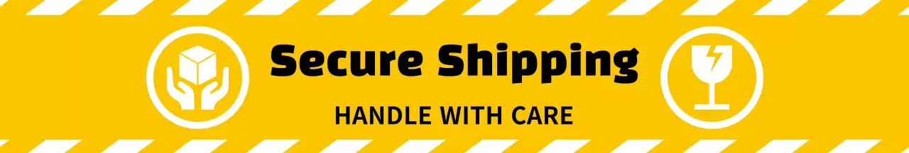 Ikon sederhana berwarna kuning Pengiriman yang aman