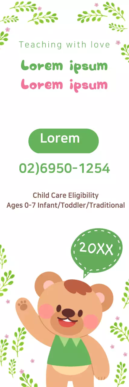 Banner de propaganda de creche verde simples