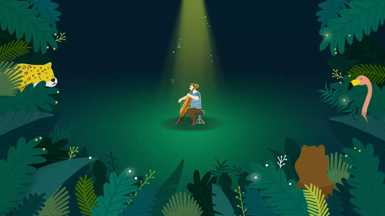 Wallpaper Undangan Rimba Artistik Hijau