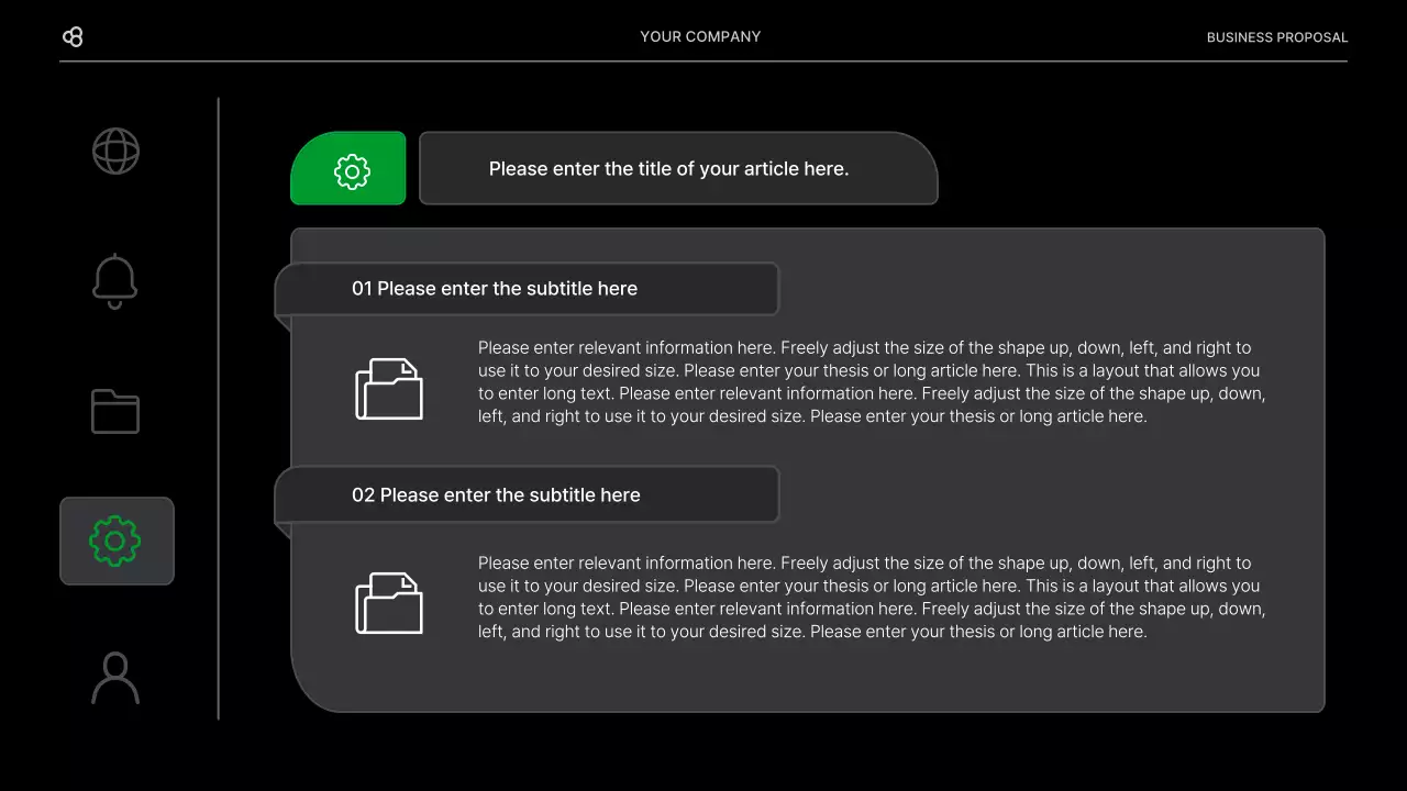 Black Modern Business Proposal Document Presentation