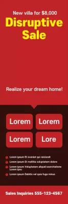 Banner de promoção imobiliária em negrito vermelho