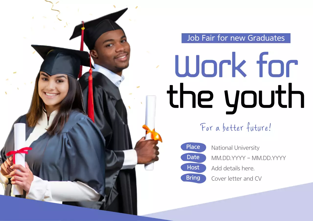 Blue Modern Job Fair Announcement Poster