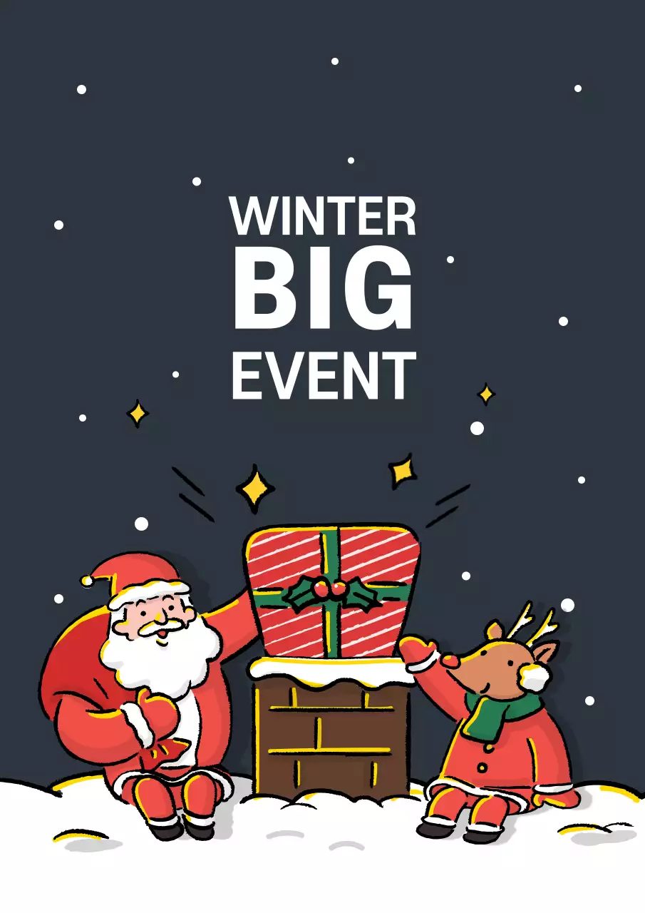 Green Festive Winter Event Poster