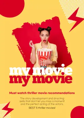 Yellow Trendy Movie Guide Poster