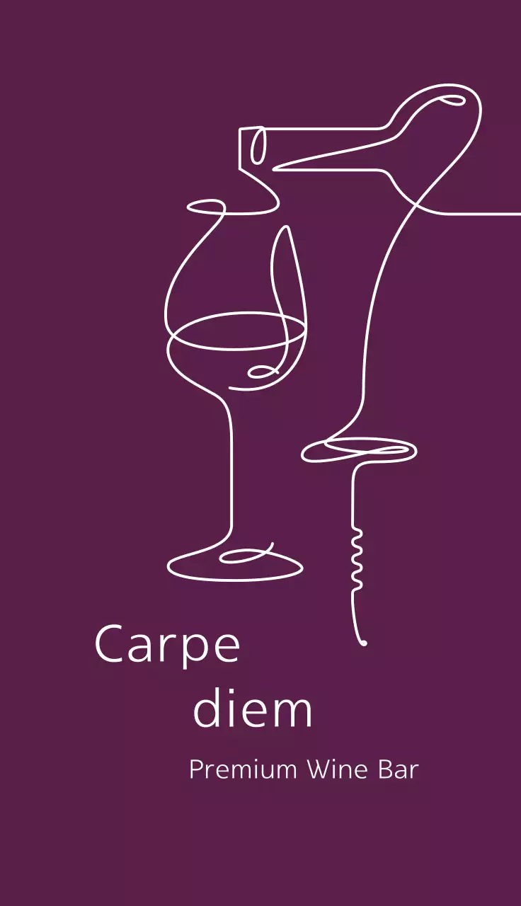 Kartu Nama Promosi Bar Minimal Wine