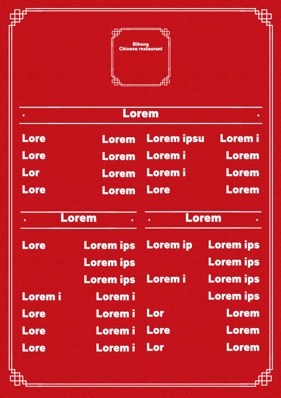 Red Traditional Restaurant Menu Poster