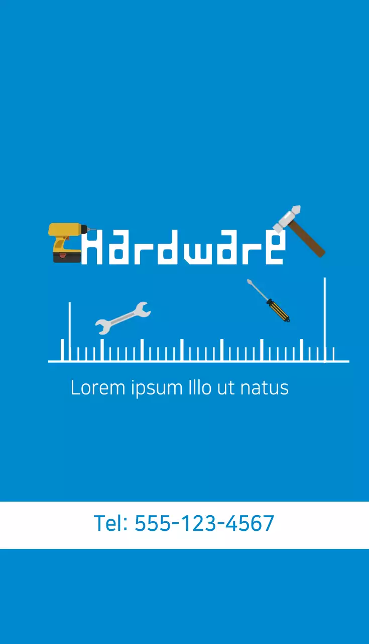 Kartu Nama Perkakas Modern Biru