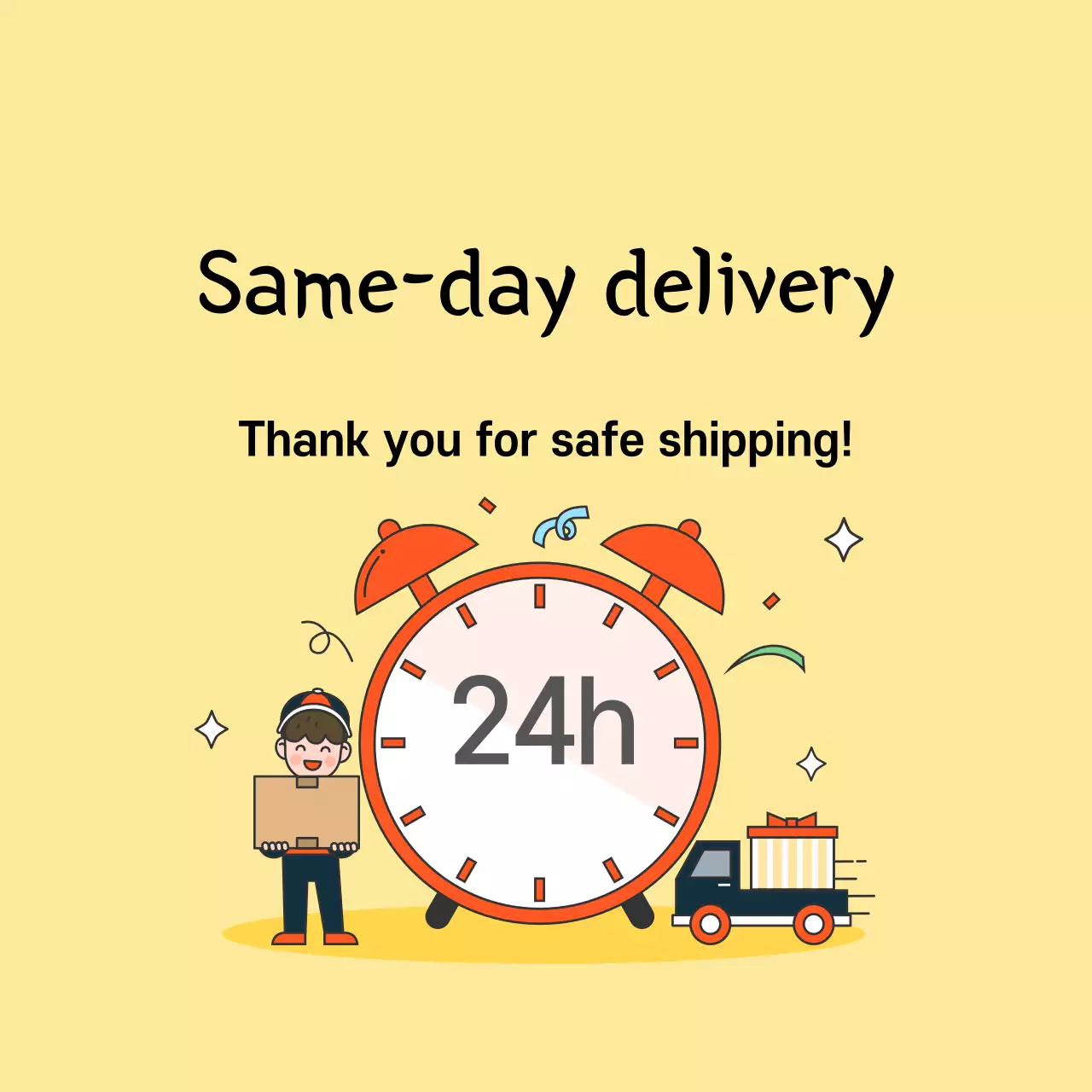 Yellow Simple Delivery Announcement Banner