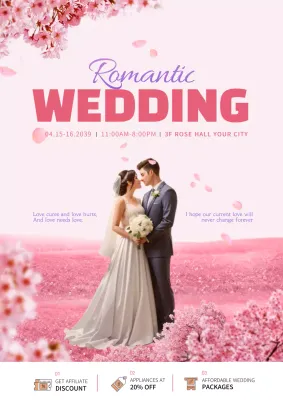 Pink Elegant Wedding Invitation Poster