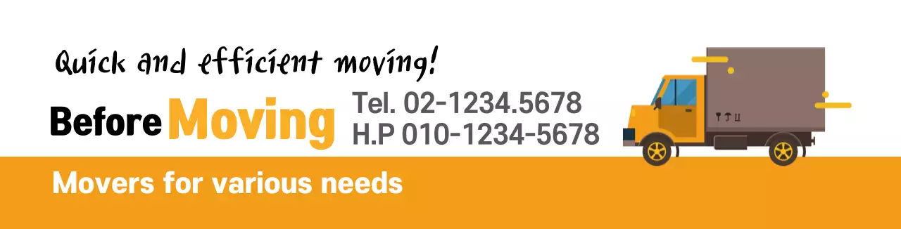 Promote your moving company with an orange truck illustration