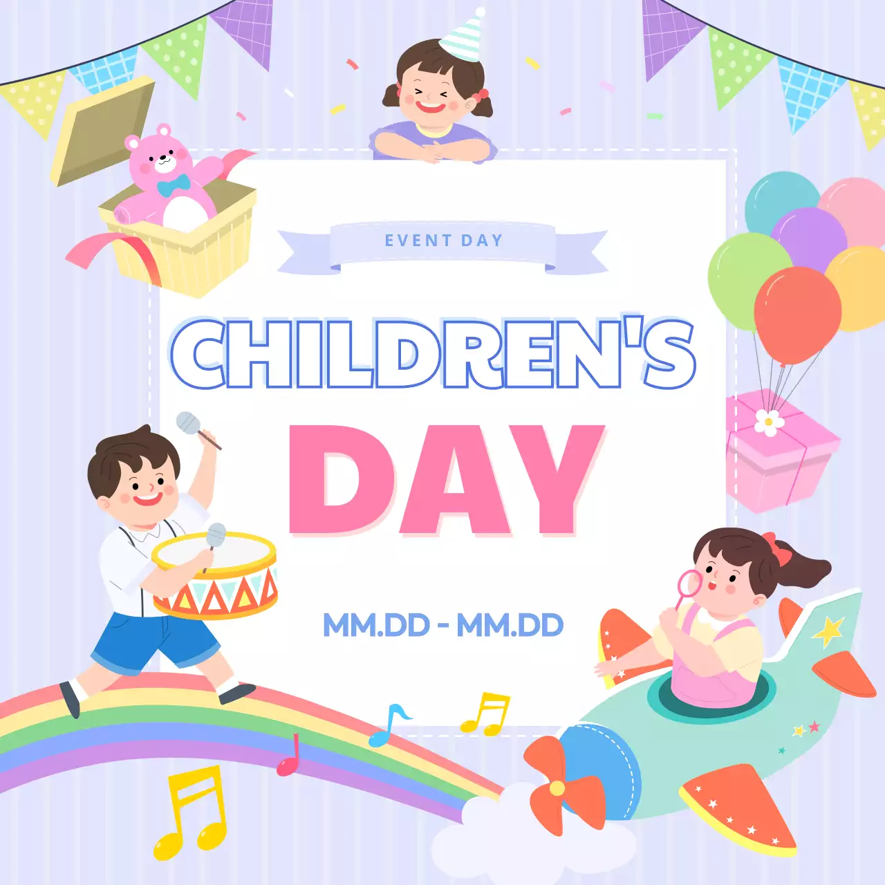 Pink Playful Children Promotion Instagram Post