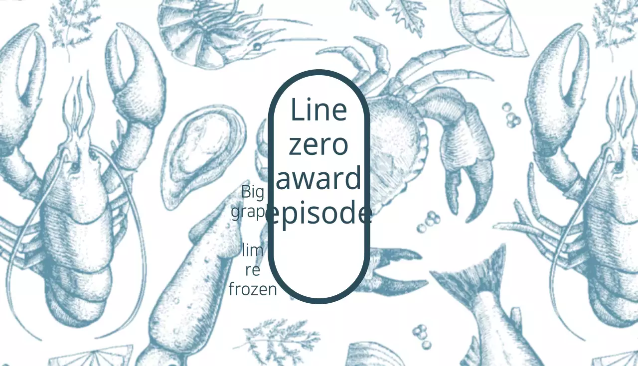 Kartu Nama Makanan Laut Vintage Biru