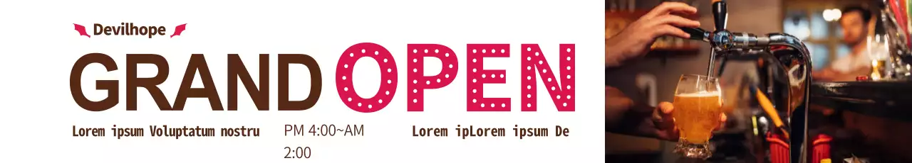 Banner promocional de bar retrô marrom