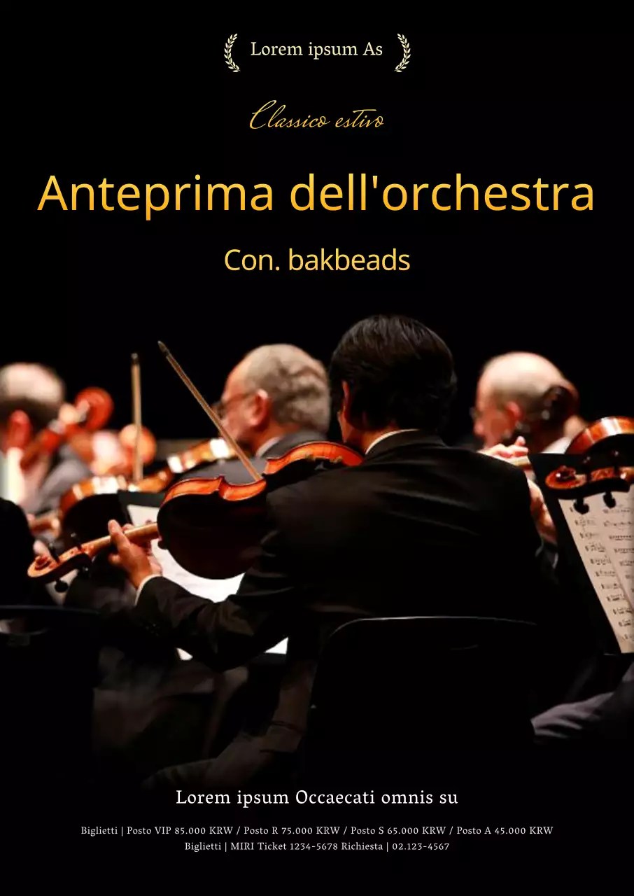 Orchestra autunnale con sfondo nero e look pulito